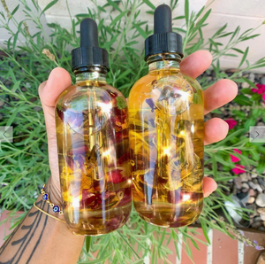Private Label Calendula Rose Body Oil with Crystal 4oz